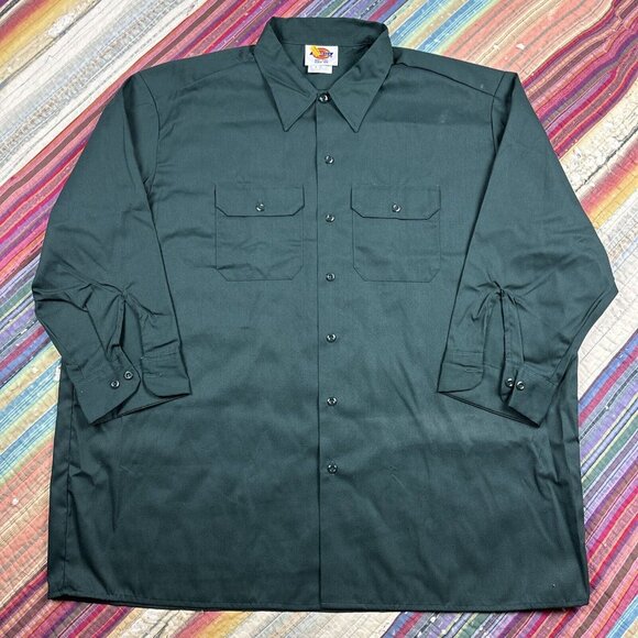 Vtg 90s NOS Dickies Mens Original Fit Long Sleeve Twill Work Shirt Made In USA - Picture 1 of 7